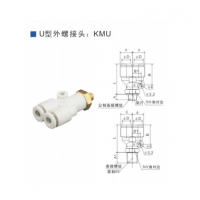 SMC型外螺接頭KMU03-M3，KMU23-M3，KMU03-M5，KMU23-M5，KMU04-M3，KMU04-M5，KMU04-M6，KMU04-01S，KMU06-M3，KMU06-M5，KMU06-M6，KMU06-01S，